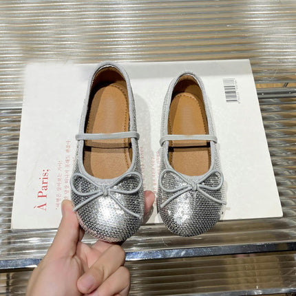Children Sequined Soft Princess Glitter Shoes Dance Faux Leather Shoes