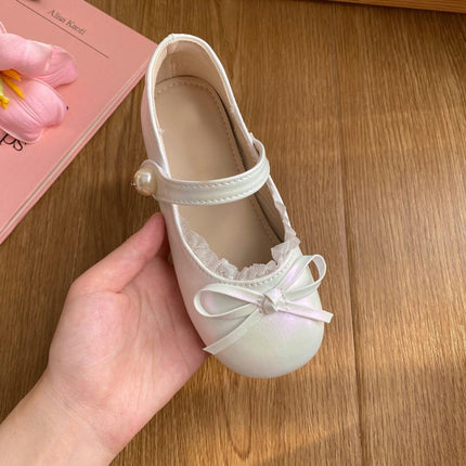 Mary Jane Flats for Little Girls Glittery Dress Princess Faux Leather Shoes