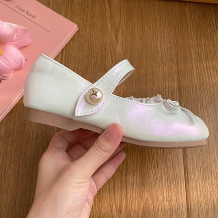 Mary Jane Flats for Little Girls Glittery Dress Princess Faux Leather Shoes