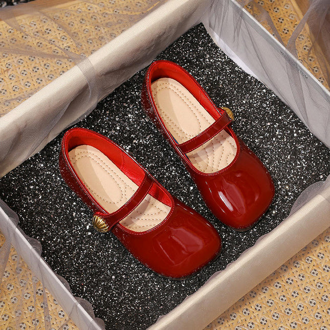 Girl's Casual Flats Faux Leather Dress Shoes Soft Faux Leather Nonslip Sole