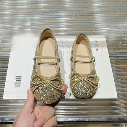 Princess Glitter Shoes Girls Dance Sequined Soft Faux Leather Shoes