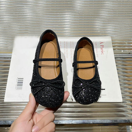 Princess Glitter Shoes Girls Dance Sequined Soft Faux Leather Shoes