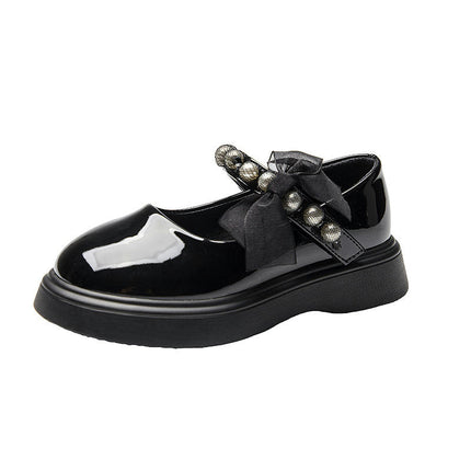 Girls Flats Princess Low Heel Faux Leather School Wedding Party Dress Shoes