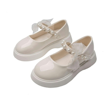 Girls Flats Princess Low Heel Faux Leather School Wedding Party Dress Shoes