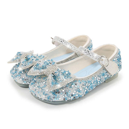 Girls Princess Ballet Flats Faux Leather Shoes School Party Dress Shoes