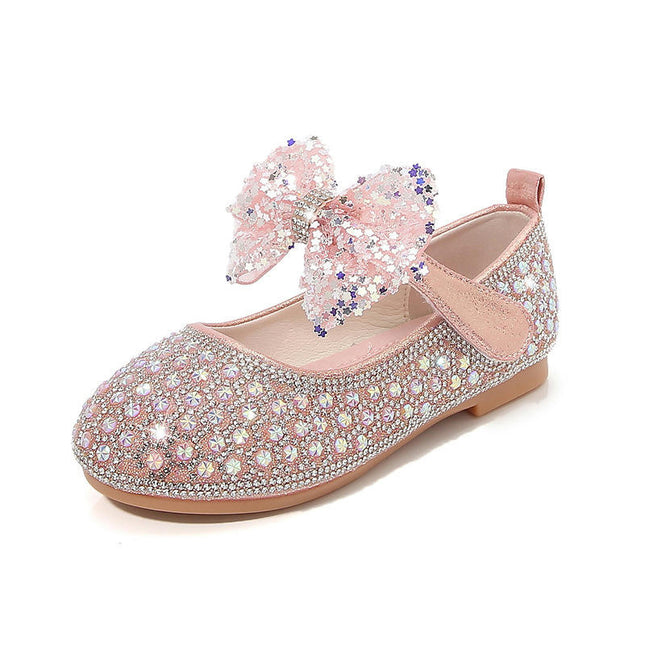 Toddler Girls Faux Leather Princess Ballet Flats Shoes School Party Dress Shoes