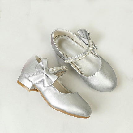 Girls Butterfly Knot Princess Dance Shoes Faux Leather Shoes for Wedding Party