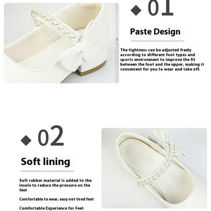 Girls Butterfly Knot Princess Dance Shoes Faux Leather Shoes for Wedding Party