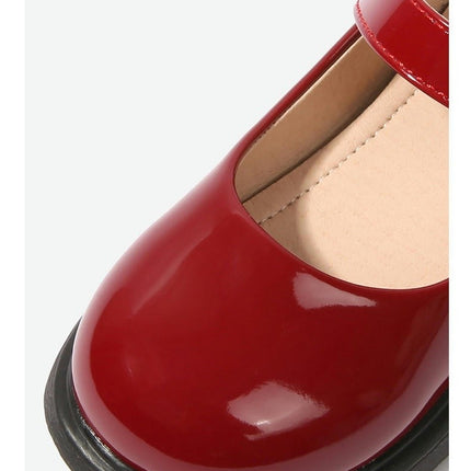 Girls Faux Leather Shoes Bow Knot Dance Performance Princess Shoes