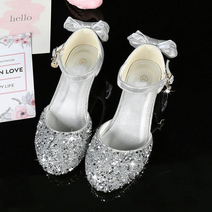 Firm Bow Knot Girls Princess Uniform School Flower Girls Faux Leather Shoes