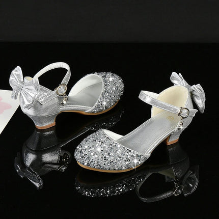 Firm Bow Knot Girls Princess Uniform School Flower Girls Faux Leather Shoes
