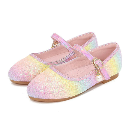 Girls Faux Leather Shoes With Shiny Crystal Princess Shoes Dance Show Princess