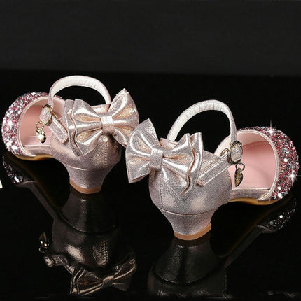 Firm Bow Knot Girls Princess Uniform School Flower Girls Faux Leather Shoes