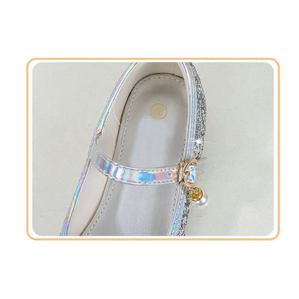 Girls Princess Shoes Sparkle Dance Party Flower Girl Faux Leather Shoes