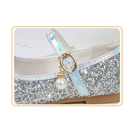 Girls Princess Shoes Sparkle Dance Party Flower Girl Faux Leather Shoes