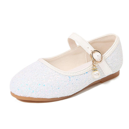Girls Princess Shoes Sparkle Dance Party Flower Girl Faux Leather Shoes