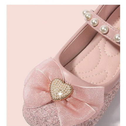 Toddler Girls Dress Children Princess Shoes Bow Knot Faux Leather Shoes