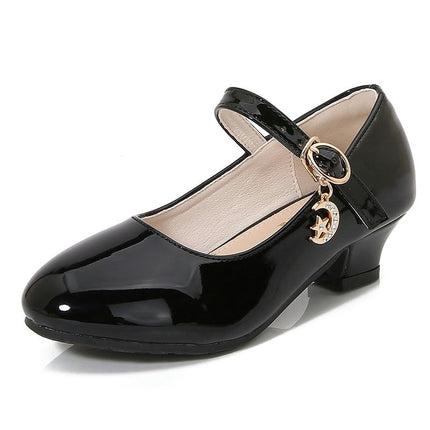 Girls Faux Leather Shoes for Little Big Girl Princess Wedding Party Pumps