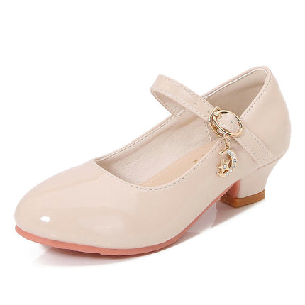 Girls Faux Leather Shoes for Little Big Girl Princess Wedding Party Pumps