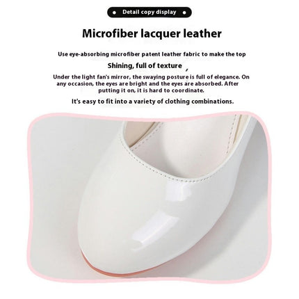 Girls Faux Leather Shoes for Little Big Girl Princess Wedding Party Pumps