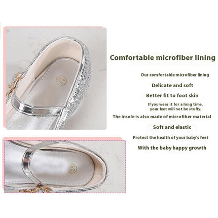 Girls Princess Faux Leather Shoes Glitter and Sparkle High Heel Shoes