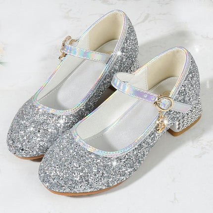 Girls Stage High Heel Dance Performance Princess Faux Leather Shoes 1