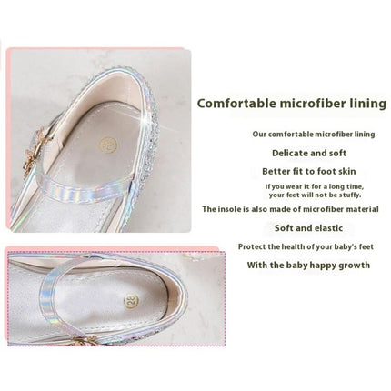 Girls Stage High Heel Dance Performance Princess Faux Leather Shoes 1
