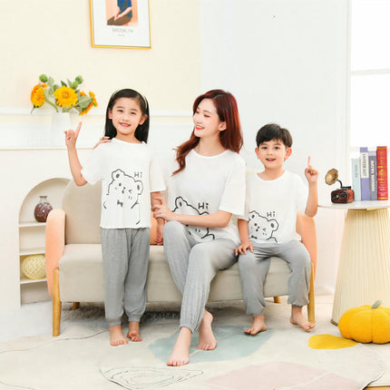 Family Matching Pajamas Sets 2 Piece Lounge Set Soft Loungewear Sleepwear Tops and Pants