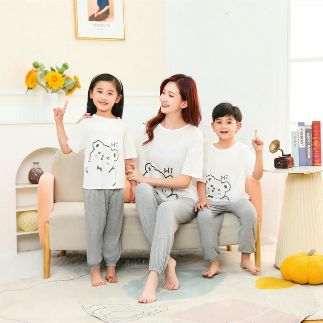 Family Matching Pajamas Sets 2 Piece Lounge Set Soft Loungewear Sleepwear Tops and Pants