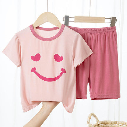 Modal Children's Pajamas 2-piece Summer Short-Sleeved Shorts Air-conditioning Home Clothes Suit