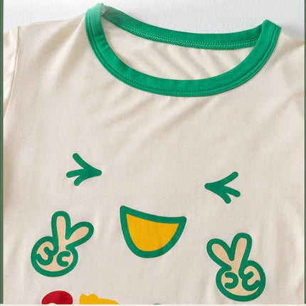 Modal Children's Pajamas 2-piece Summer Short-Sleeved Shorts Air-conditioning Home Clothes Suit