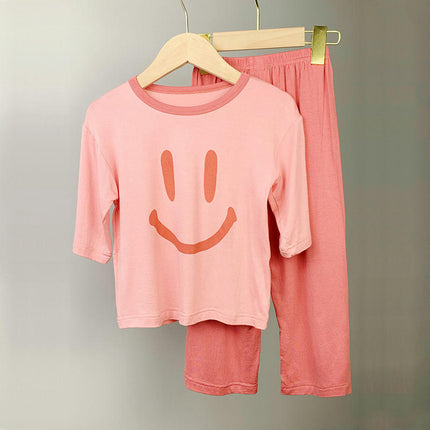Children's Modal Three-quarter Sleeve Pajama Set - Loose Air-conditioned Clothing for Middle and Large Children