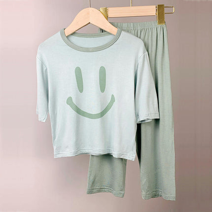 Children's Modal Three-quarter Sleeve Pajama Set - Loose Air-conditioned Clothing for Middle and Large Children