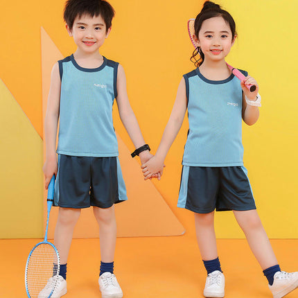 Boys Summer Vest Suit Sleeveless Shorts Loose Quick Dry Clothes Sports 2-piece Set