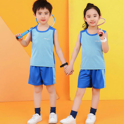 Boys Summer Vest Suit Sleeveless Shorts Loose Quick Dry Clothes Sports 2-piece Set