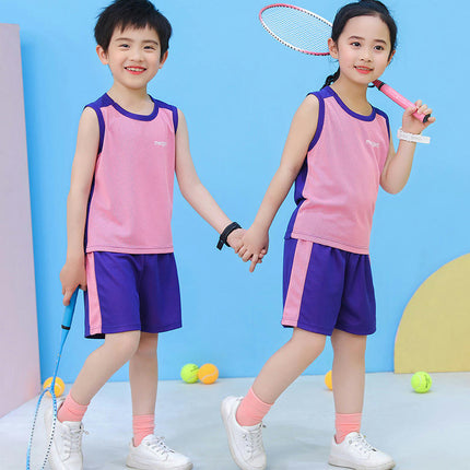Boys Summer Vest Suit Sleeveless Shorts Loose Quick Dry Clothes Sports 2-piece Set