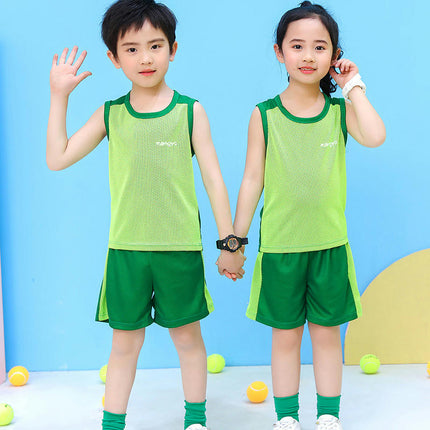 Boys Summer Vest Suit Sleeveless Shorts Loose Quick Dry Clothes Sports 2-piece Set