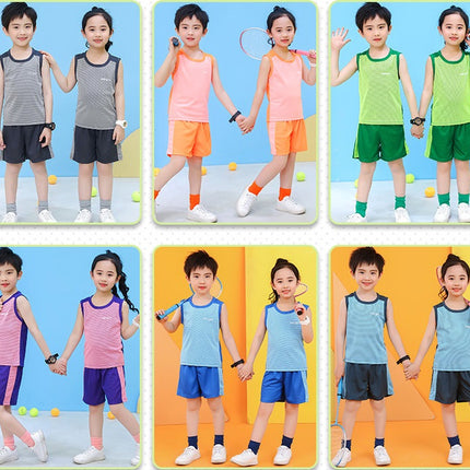 Boys Summer Vest Suit Sleeveless Shorts Loose Quick Dry Clothes Sports 2-piece Set