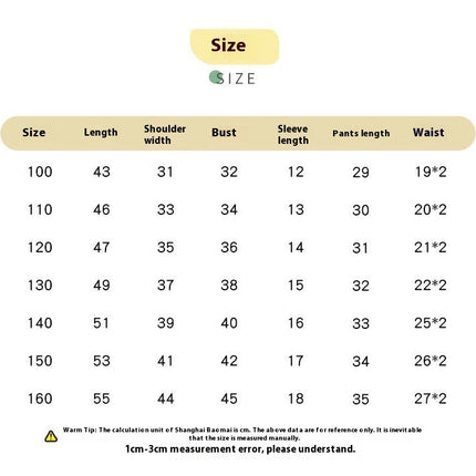 Children's Short-Sleeved Suits-Cotton Shorts and Home Clothes Suits for Boys and Girls