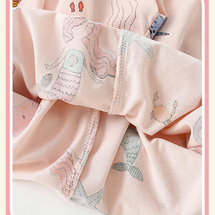 Girls Cotton Pajama Set - Summer Short Sleeve Shorts Casual Home Clothes 2-piece Set