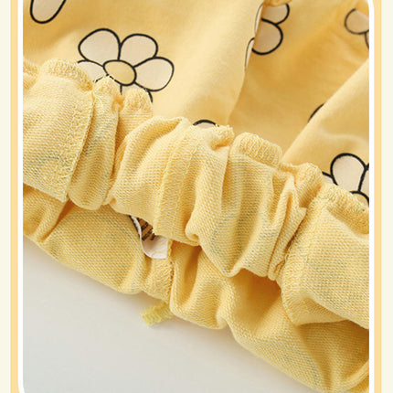 Girls Summer Pajama Set 2-piece Set - Cotton Short Sleeve Shorts Bunny Casual Home Clothes