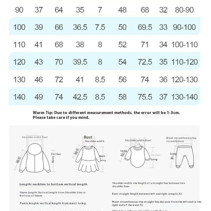 Girls Pajama Set 2-piece - Summer Short-sleeved Shorts Printed Casual Home Clothes