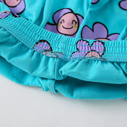 Girls Pajama Set 2-piece - Summer Short-sleeved Shorts Printed Casual Home Clothes