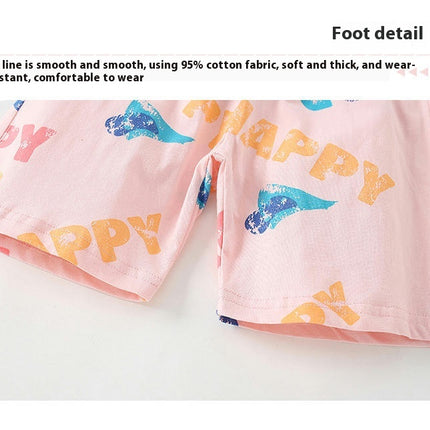 Girls' Home Furnishing 2-piece set-Summer Western Granlet Printing Casual Set