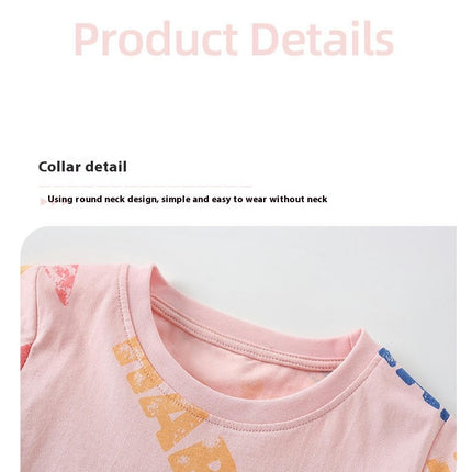 Girls' Home Furnishing 2-piece set-Summer Western Granlet Printing Casual Set