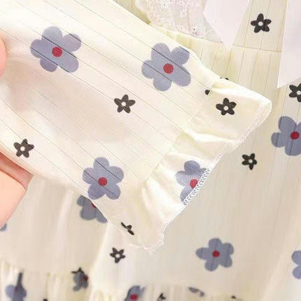 Princess Style Children's Pajama Set-Long Sleeve Spring and Autumn Girls Air Conditioning Home Clothes Set