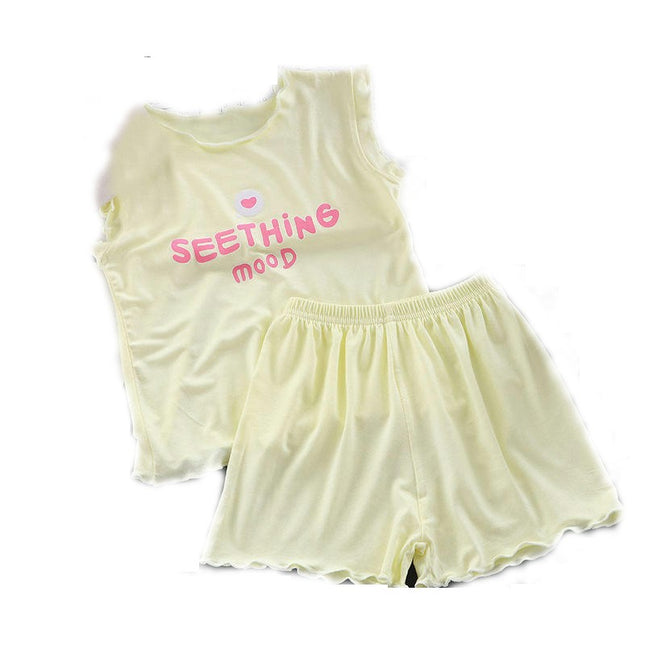 Children's Modal Pajamas-Lounge Clothes Baby Summer Air Conditioning Clothes 2-piece Set
