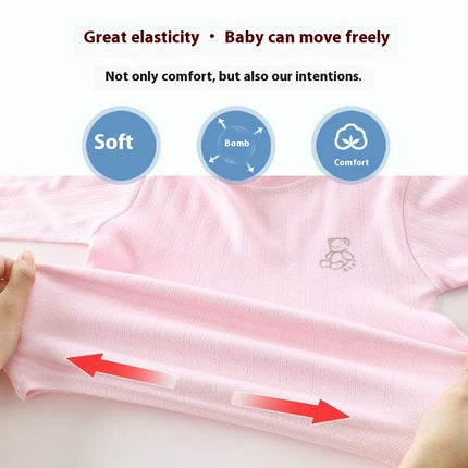 Children's Cotton Pajamas 2-piece Set - Long Sleeve Striped Cotton Home Clothes Boys and Girls Baby Set