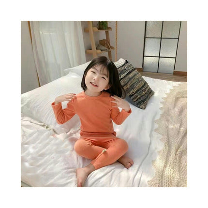 Girls Long Sleeve Pajamas 2-piece Set-Spring and Autumn High Waist House Clothes Baby Girls Set