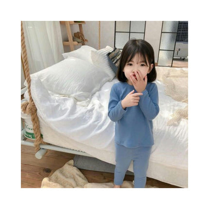 Girls Long Sleeve Pajamas 2-piece Set-Spring and Autumn High Waist House Clothes Baby Girls Set